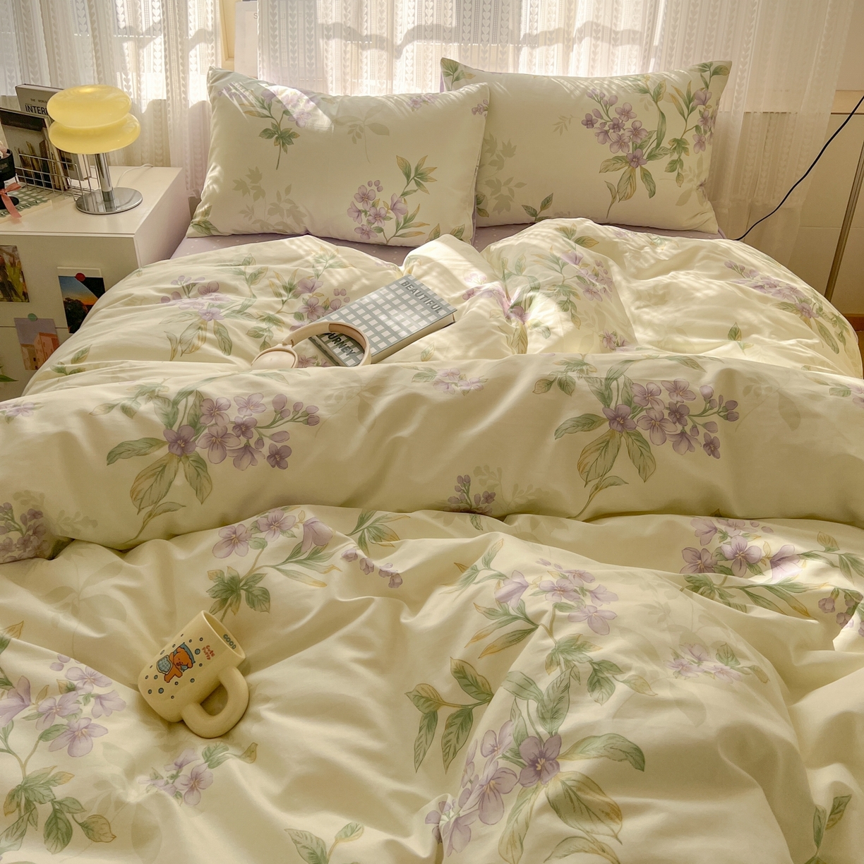 91家纺网 家纺一手货源 找家纺 漫时光 2026新款全棉纯棉印花四件套 清风