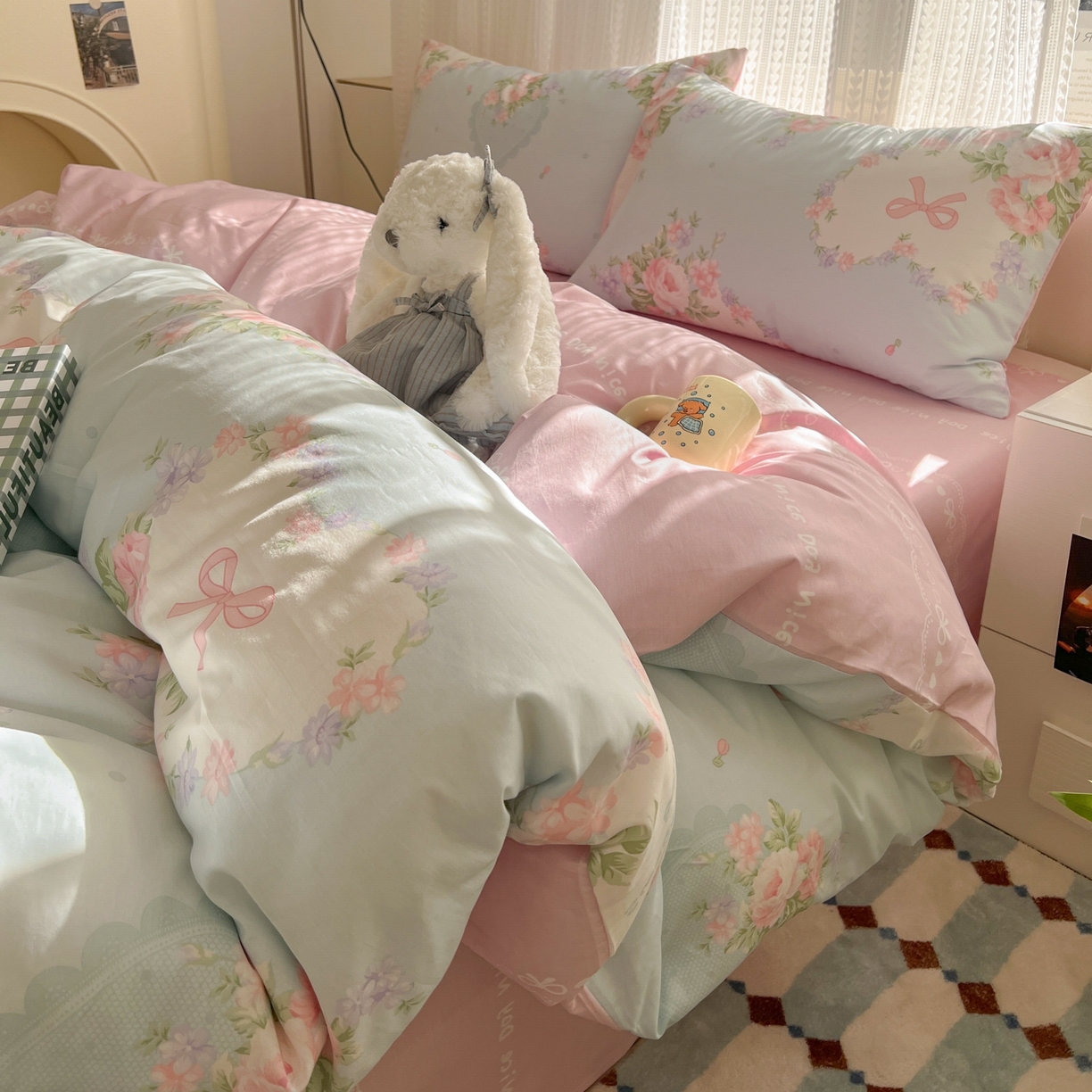 漫时光 2026新款全棉纯棉印花四件套 萱花