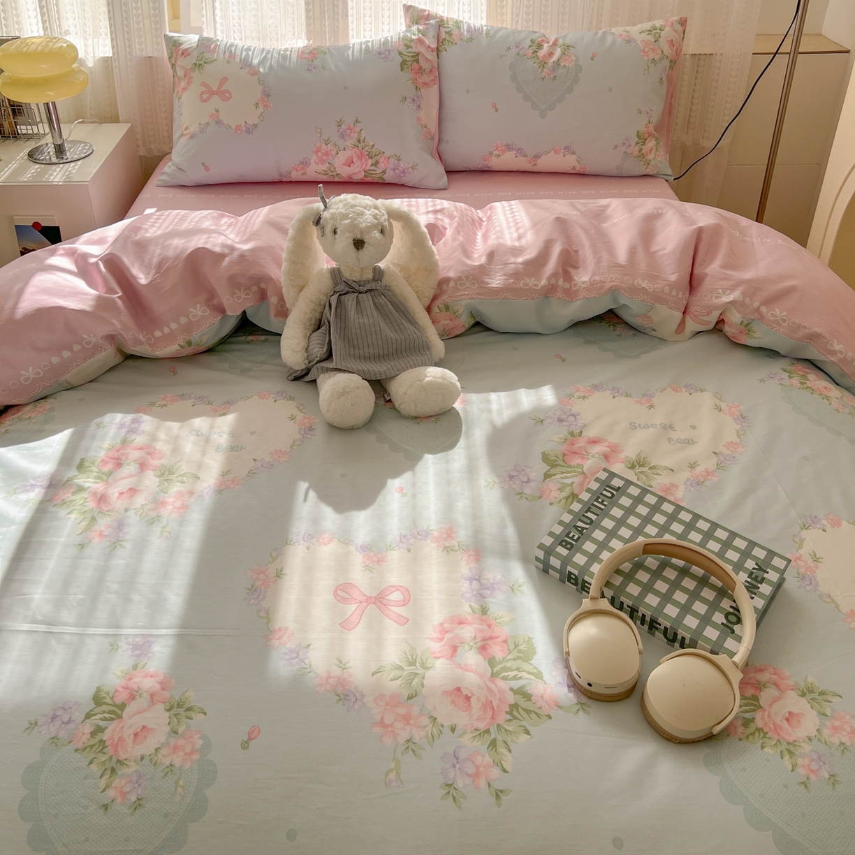 91家纺网 家纺一手货源 找家纺 漫时光 2026新款全棉纯棉印花四件套 萱花