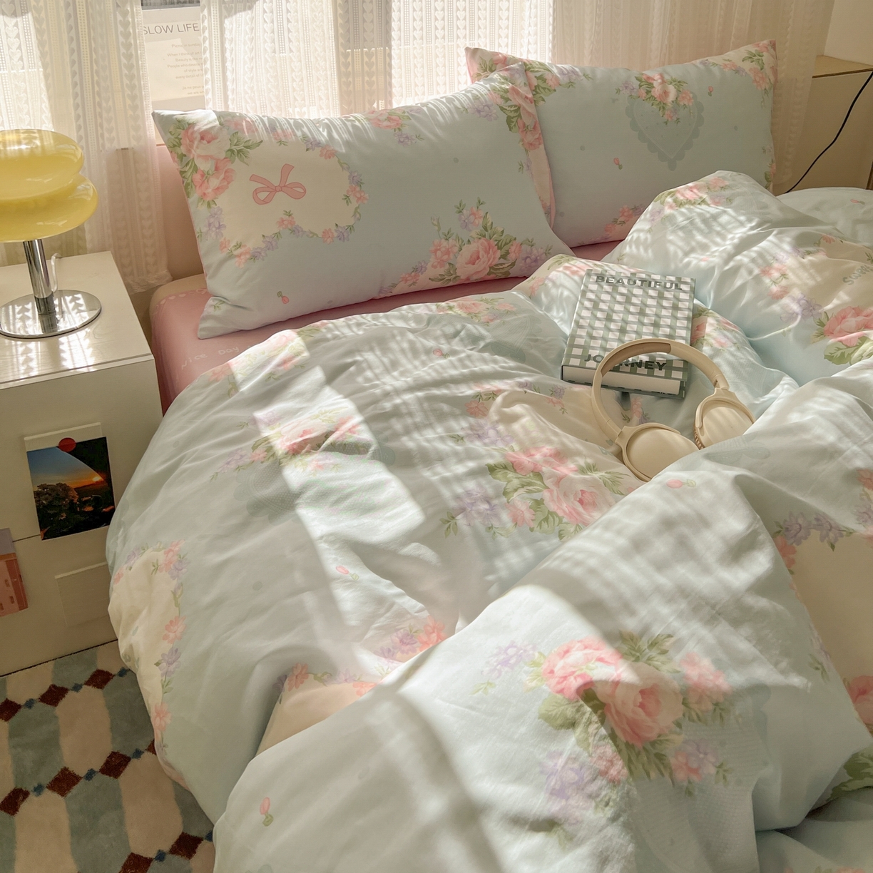 91家纺网 家纺一手货源 找家纺 漫时光 2026新款全棉纯棉印花四件套 萱花