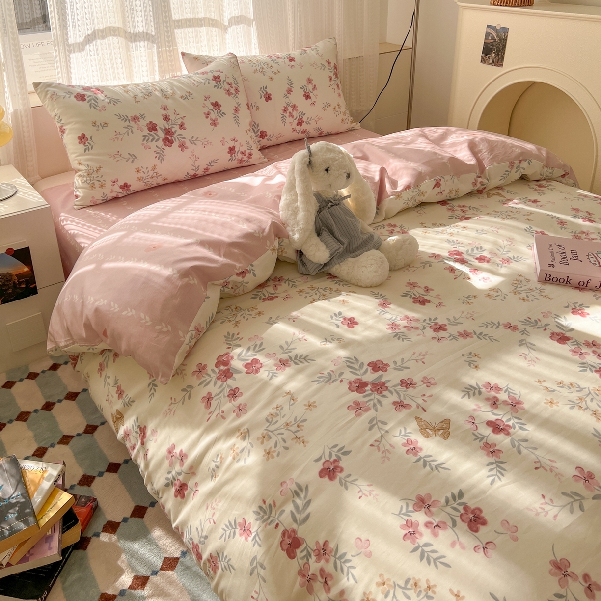 91家纺网 家纺一手货源 找家纺 漫时光 2026新款全棉纯棉印花四件套 寻茉