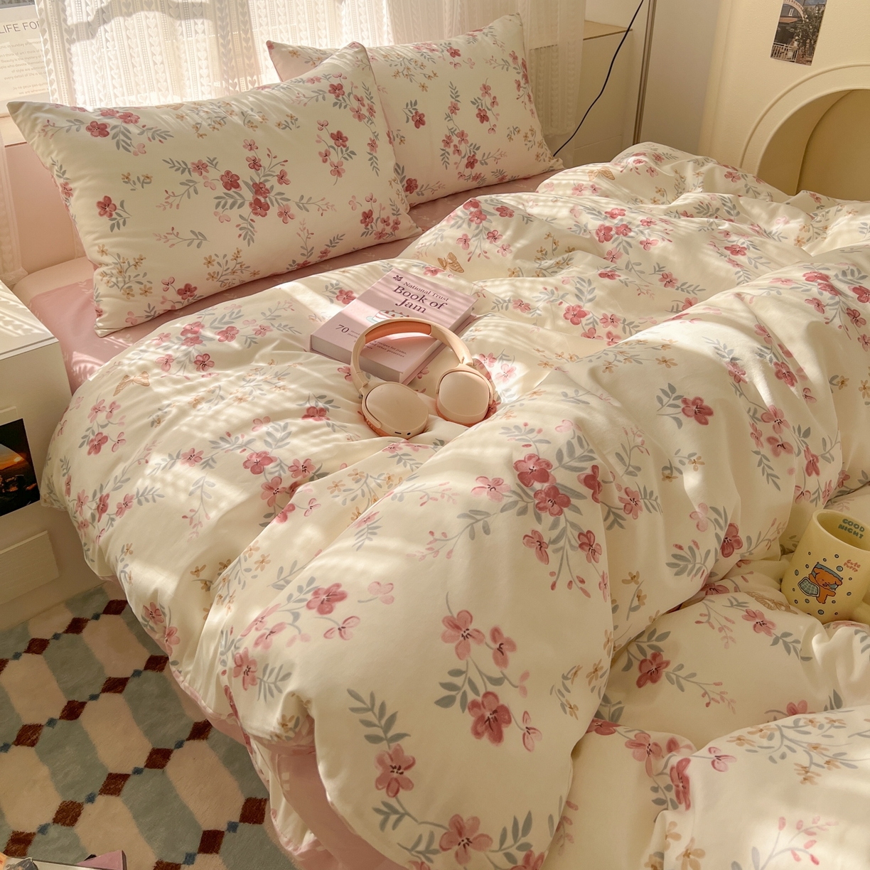 91家纺网 家纺一手货源 找家纺 漫时光 2026新款全棉纯棉印花四件套 寻茉