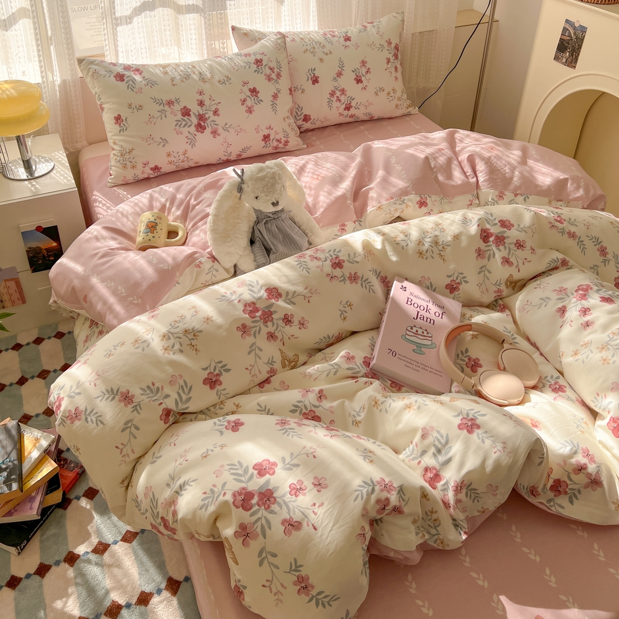 91家纺网 家纺一手货源 找家纺 漫时光 2026新款全棉纯棉印花四件套 寻茉