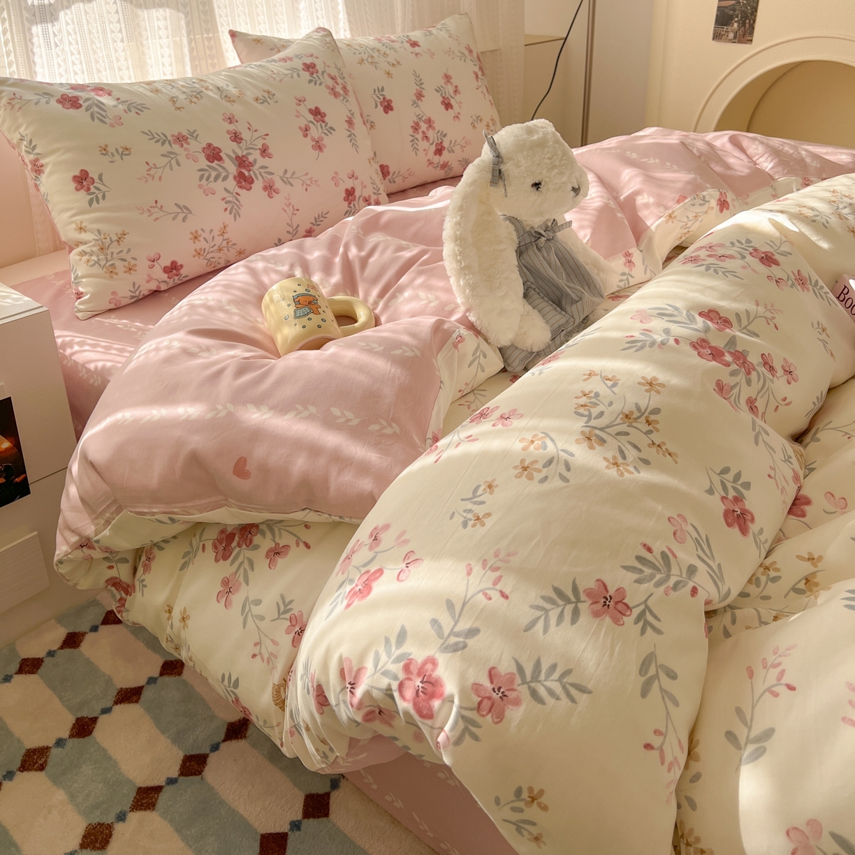 91家纺网 家纺一手货源 找家纺 漫时光 2026新款全棉纯棉印花四件套 寻茉