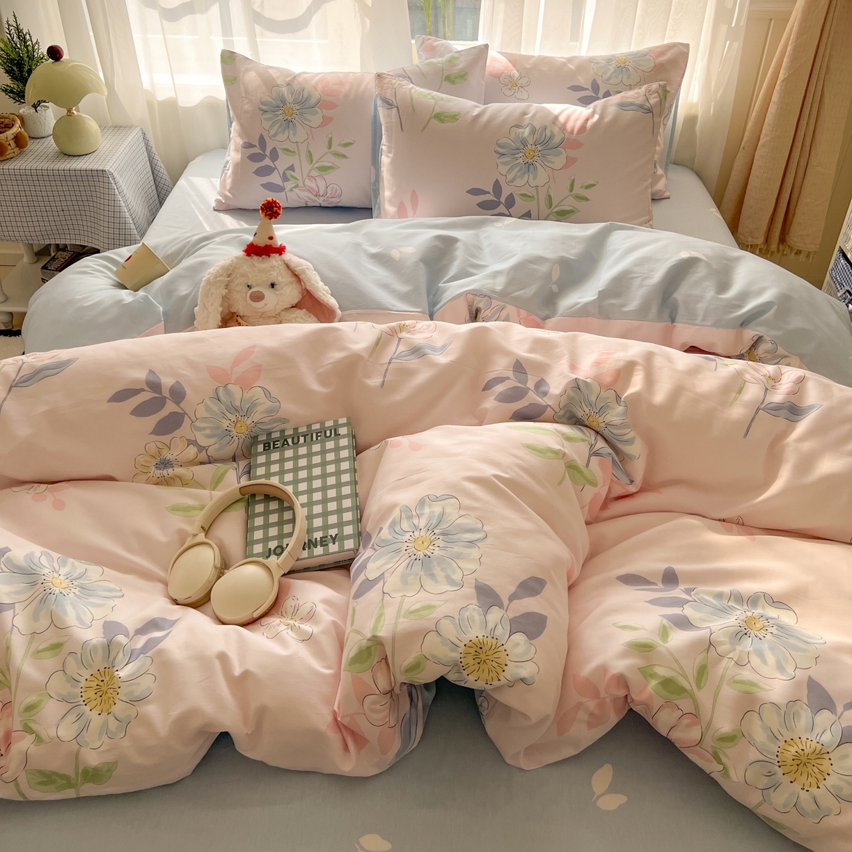 91家纺网 家纺一手货源 找家纺 漫时光 2026新款全棉纯棉印花四件套 悠若花园