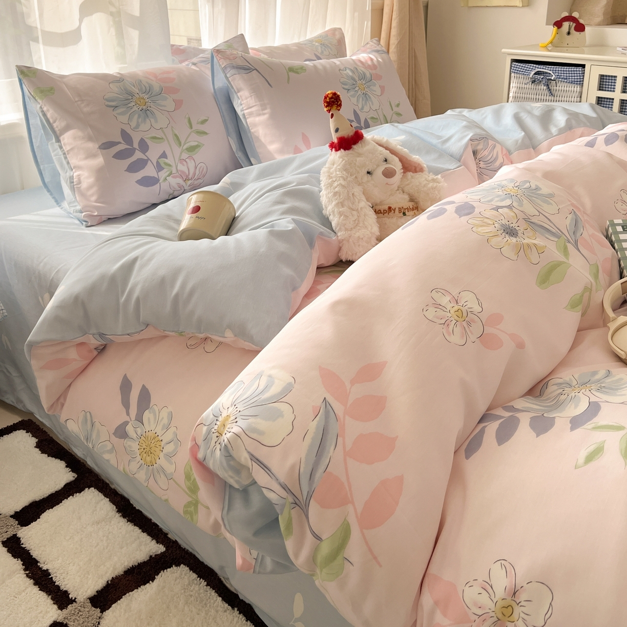 91家纺网 家纺一手货源 找家纺 漫时光 2026新款全棉纯棉印花四件套 悠若花园