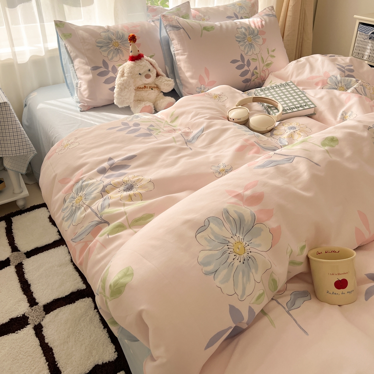 91家纺网 家纺一手货源 找家纺 漫时光 2026新款全棉纯棉印花四件套 悠若花园