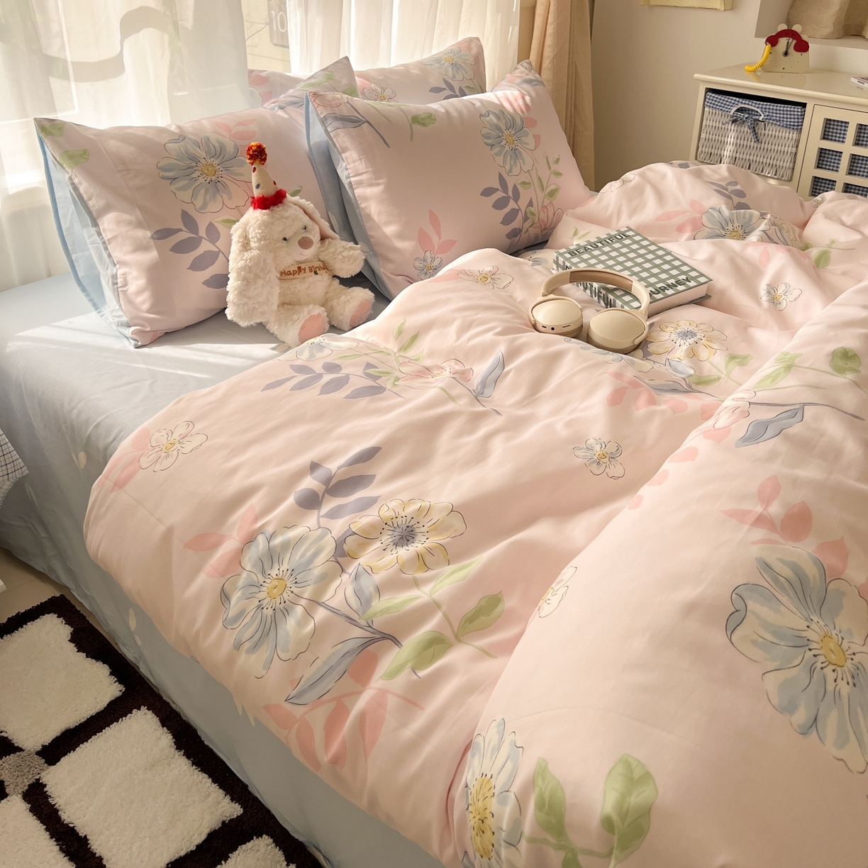 91家纺网 家纺一手货源 找家纺 漫时光 2026新款全棉纯棉印花四件套 悠若花园