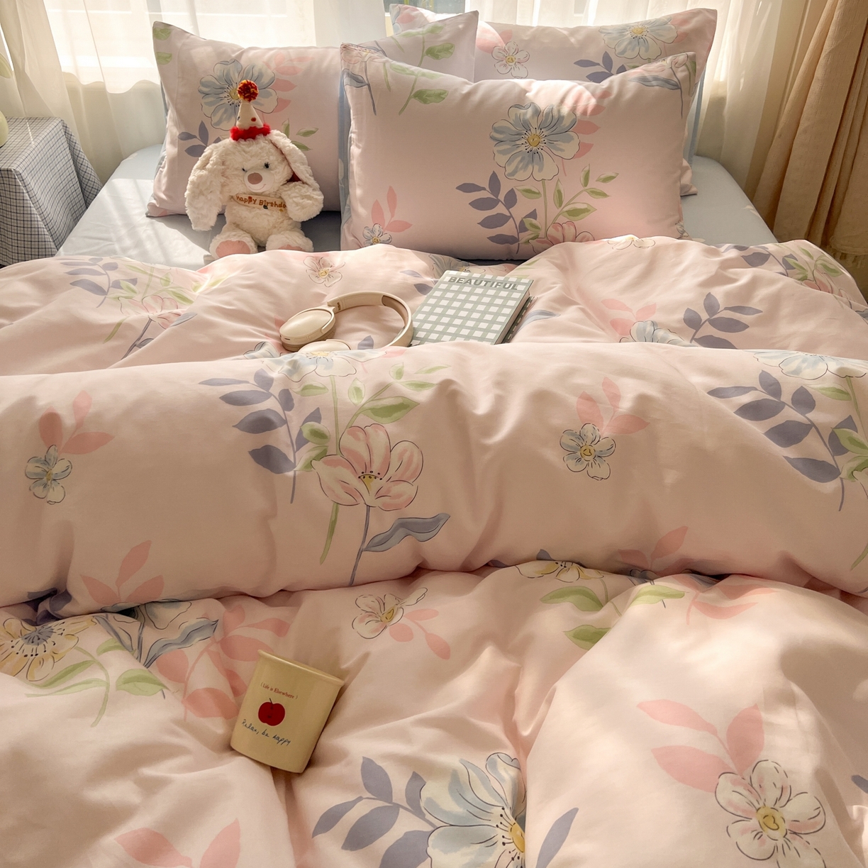 91家纺网 家纺一手货源 找家纺 漫时光 2026新款全棉纯棉印花四件套 悠若花园