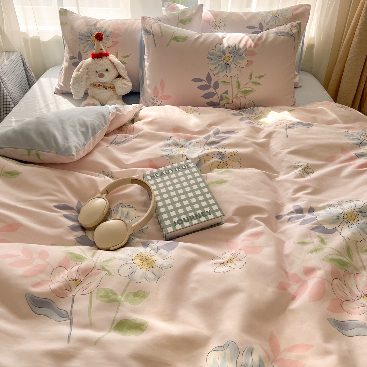 91家纺网 家纺一手货源 找家纺 漫时光 2026新款全棉纯棉印花四件套 悠若花园