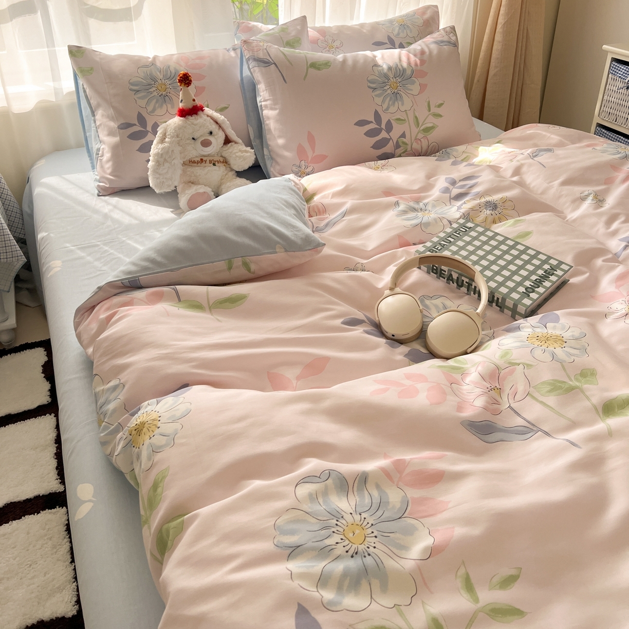 91家纺网 家纺一手货源 找家纺 漫时光 2026新款全棉纯棉印花四件套 悠若花园