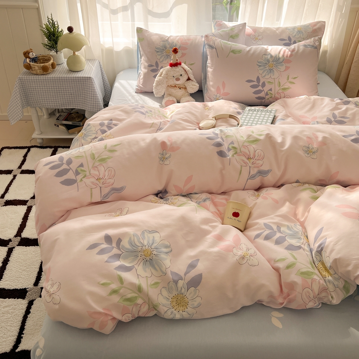 91家纺网 家纺一手货源 找家纺 漫时光 2026新款全棉纯棉印花四件套 悠若花园