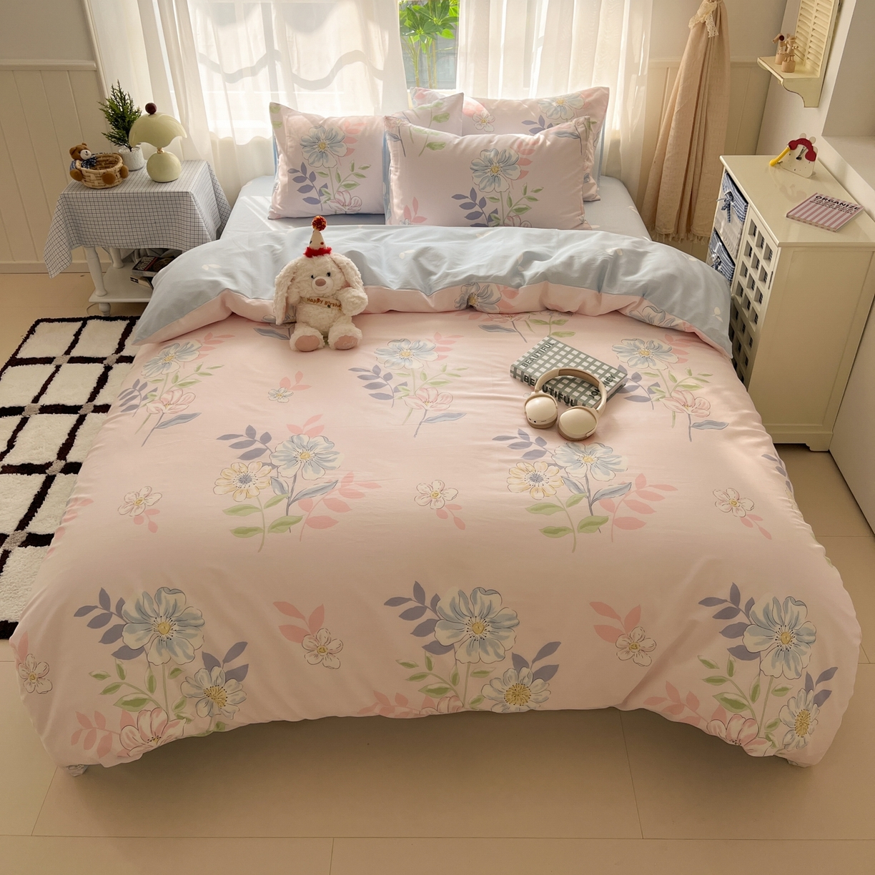 91家纺网 家纺一手货源 找家纺 漫时光 2026新款全棉纯棉印花四件套 悠若花园