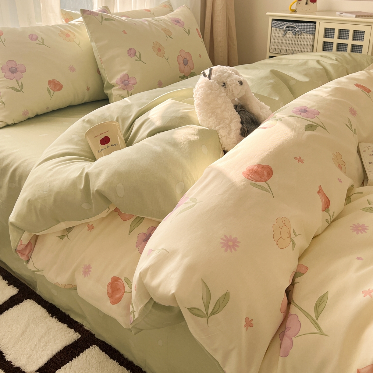 91家纺网 家纺一手货源 找家纺 漫时光 2026新款全棉纯棉印花四件套 郁金香