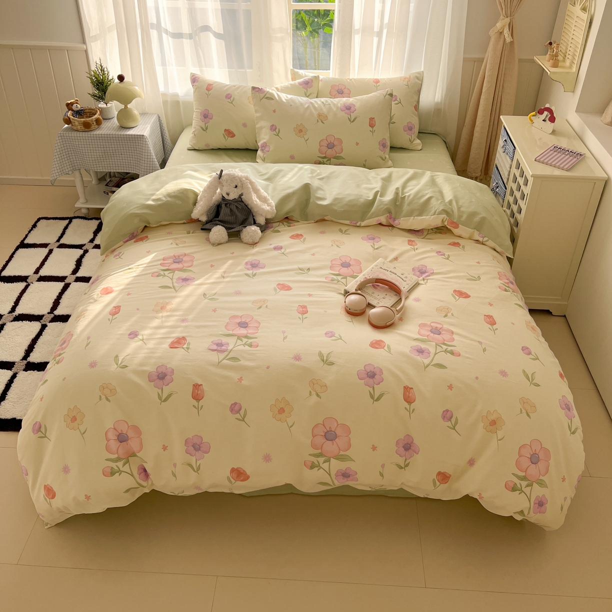 91家纺网 家纺一手货源 找家纺 漫时光 2026新款全棉纯棉印花四件套 郁金香