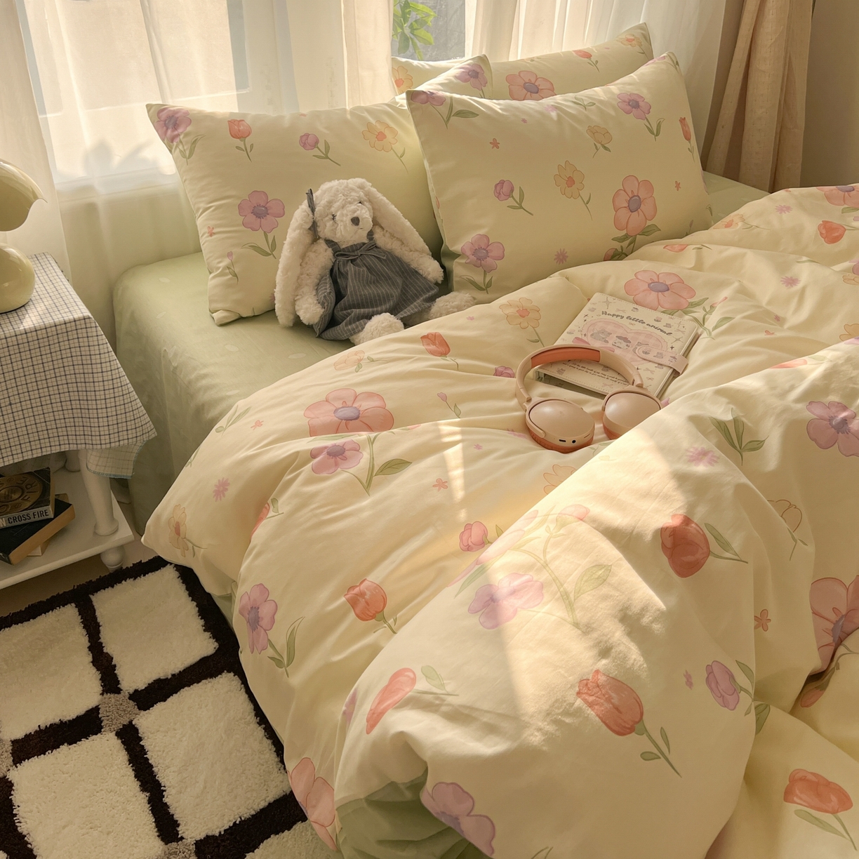 91家纺网 家纺一手货源 找家纺 漫时光 2026新款全棉纯棉印花四件套 郁金香