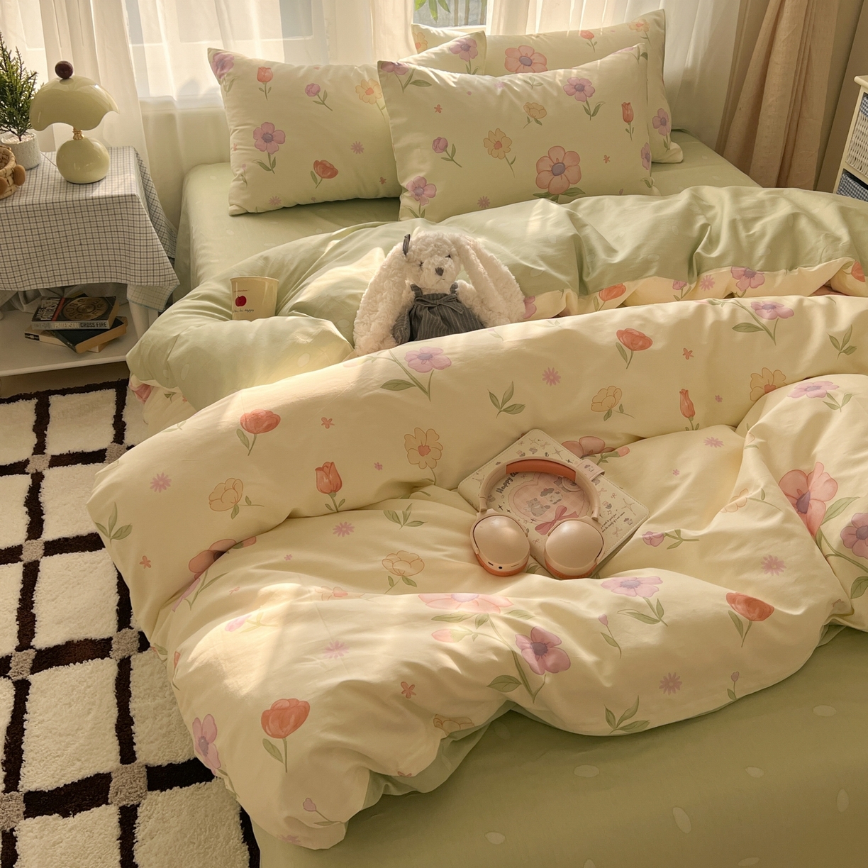 91家纺网 家纺一手货源 找家纺 漫时光 2026新款全棉纯棉印花四件套 郁金香