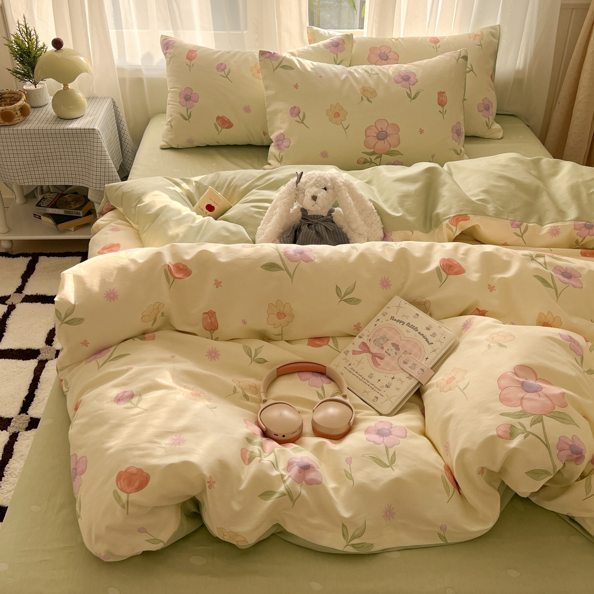 91家纺网 家纺一手货源 找家纺 漫时光 2026新款全棉纯棉印花四件套 郁金香