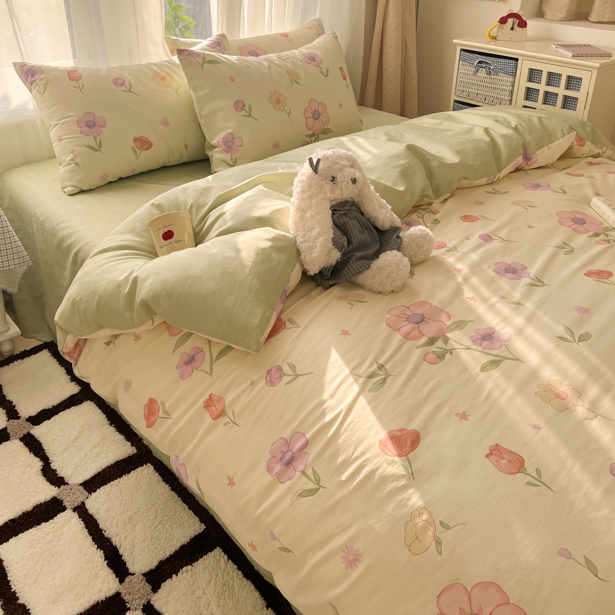 91家纺网 家纺一手货源 找家纺 漫时光 2026新款全棉纯棉印花四件套 郁金香