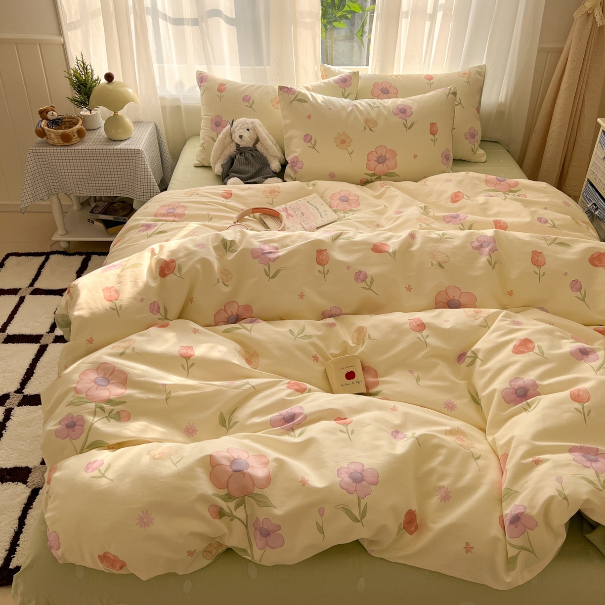 91家纺网 家纺一手货源 找家纺 漫时光 2026新款全棉纯棉印花四件套 郁金香