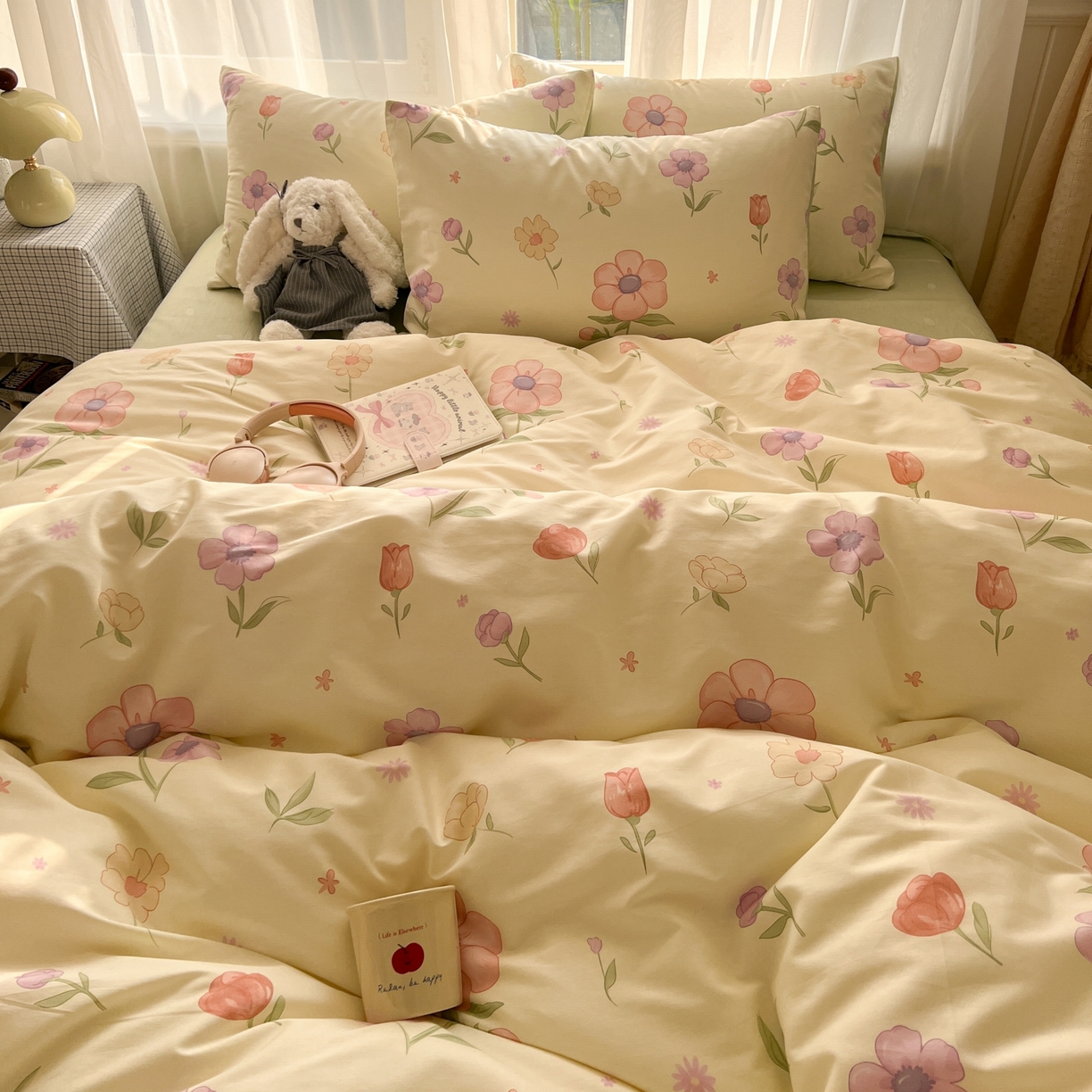 91家纺网 家纺一手货源 找家纺 漫时光 2026新款全棉纯棉印花四件套 郁金香