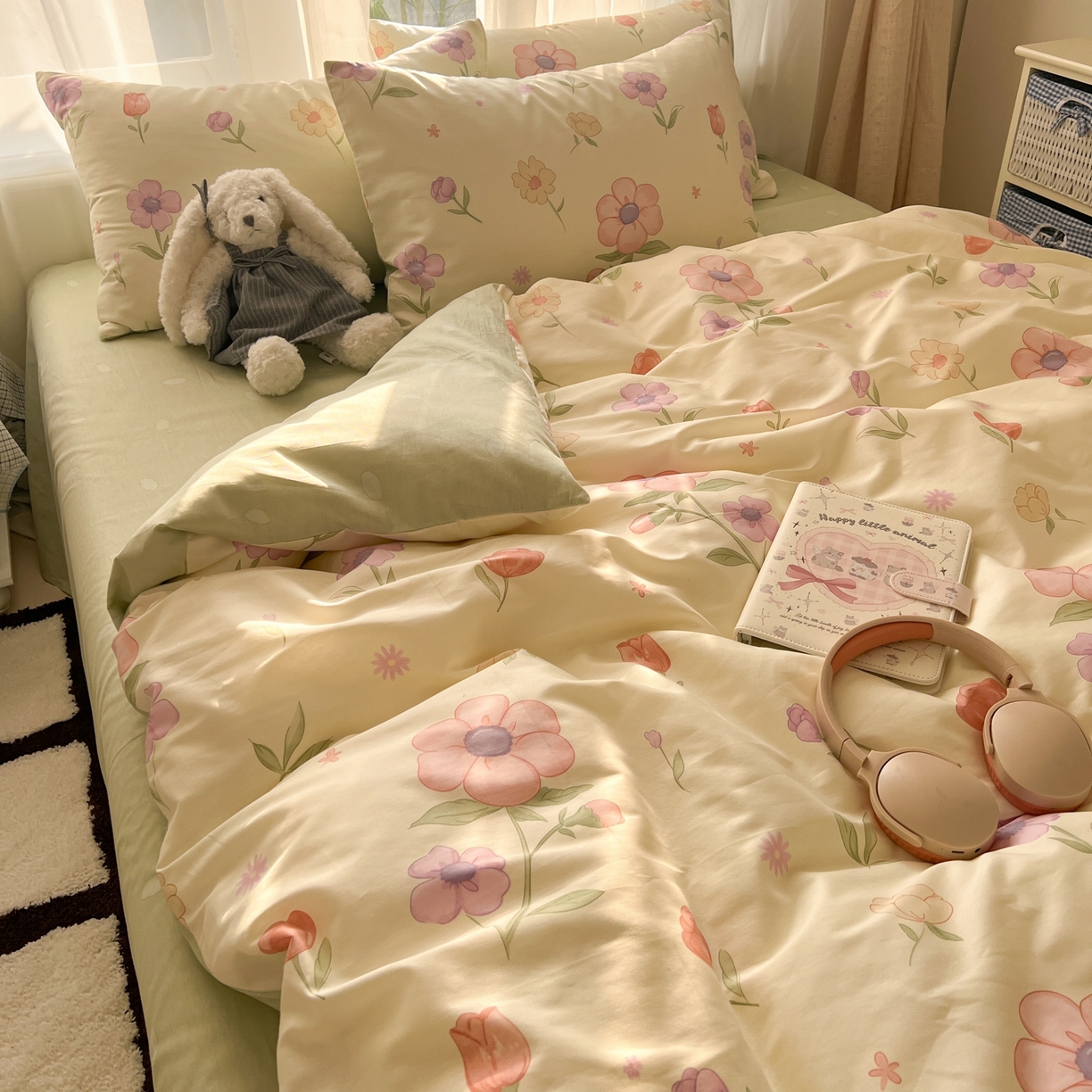 91家纺网 家纺一手货源 找家纺 漫时光 2026新款全棉纯棉印花四件套 郁金香