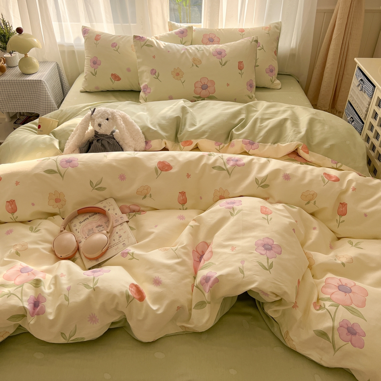 91家纺网 家纺一手货源 找家纺 漫时光 2026新款全棉纯棉印花四件套 郁金香