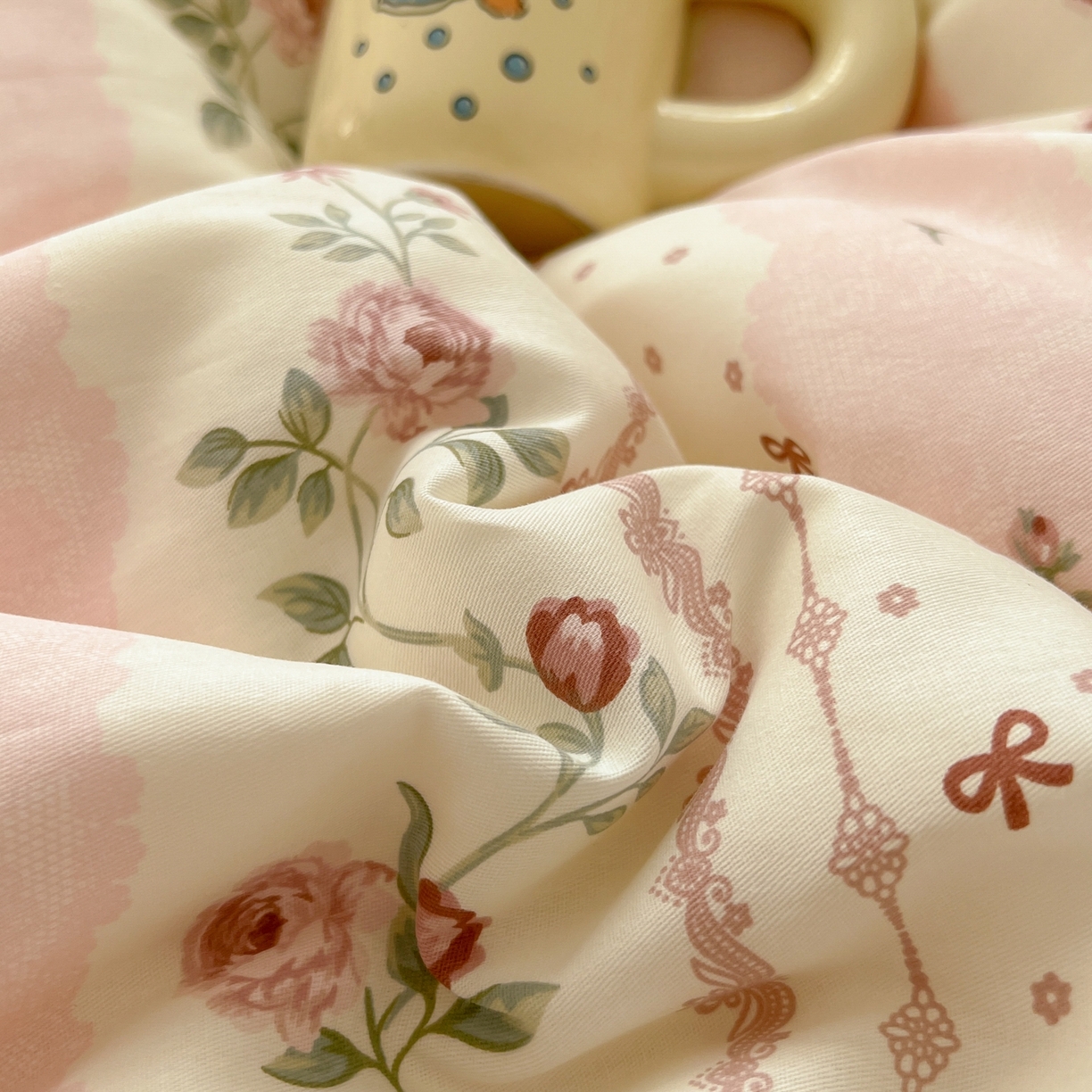 91家纺网 家纺一手货源 找家纺 漫时光 2026新款全棉纯棉印花四件套 知春