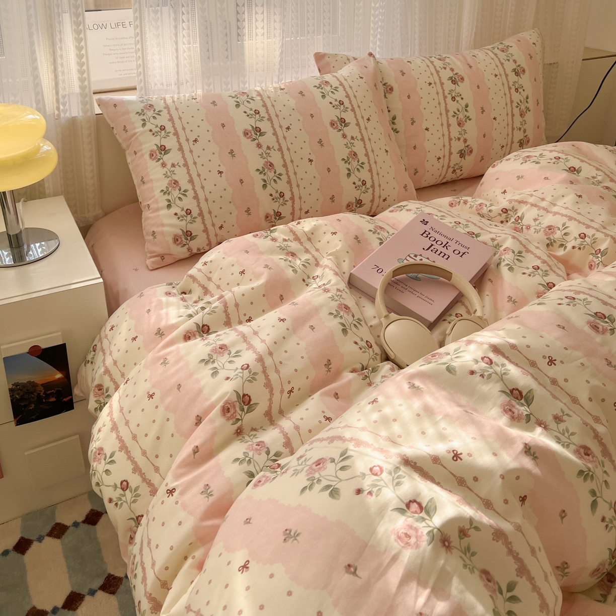 91家纺网 家纺一手货源 找家纺 漫时光 2026新款全棉纯棉印花四件套 知春