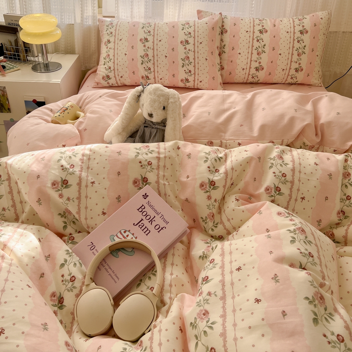 91家纺网 家纺一手货源 找家纺 漫时光 2026新款全棉纯棉印花四件套 知春