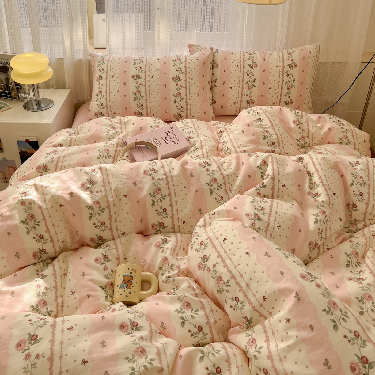 91家纺网 家纺一手货源 找家纺 漫时光 2026新款全棉纯棉印花四件套 知春