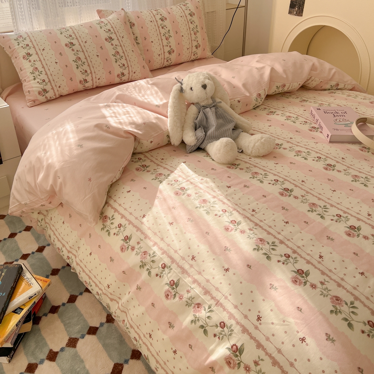 91家纺网 家纺一手货源 找家纺 漫时光 2026新款全棉纯棉印花四件套 知春