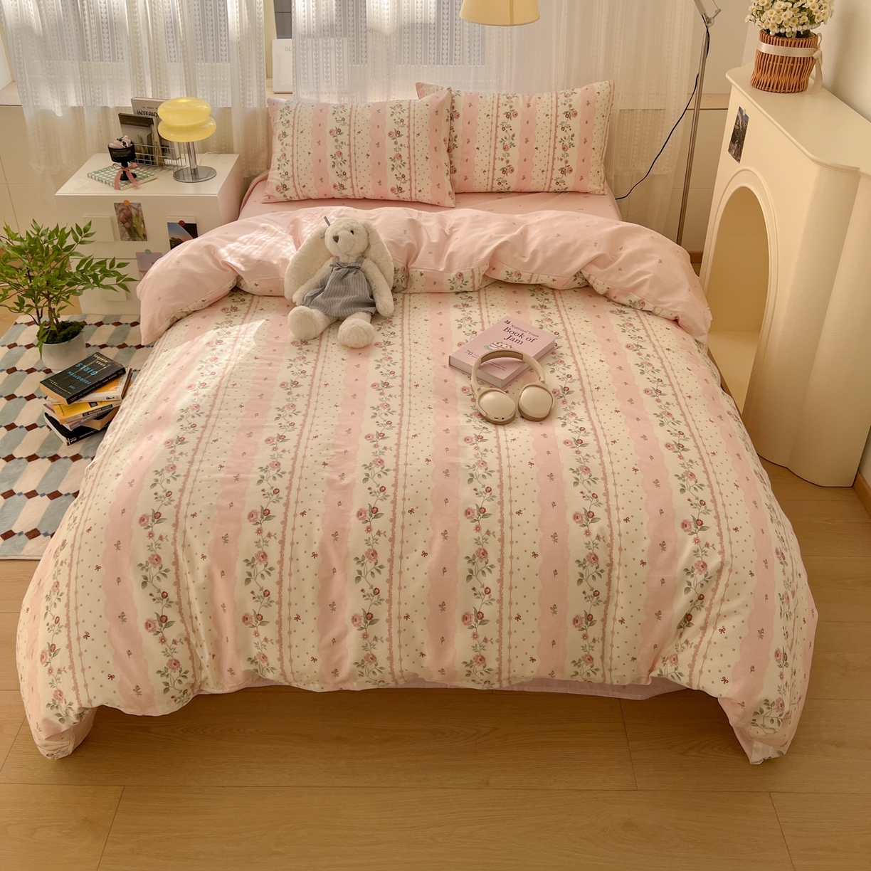 91家纺网 家纺一手货源 找家纺 漫时光 2026新款全棉纯棉印花四件套 知春