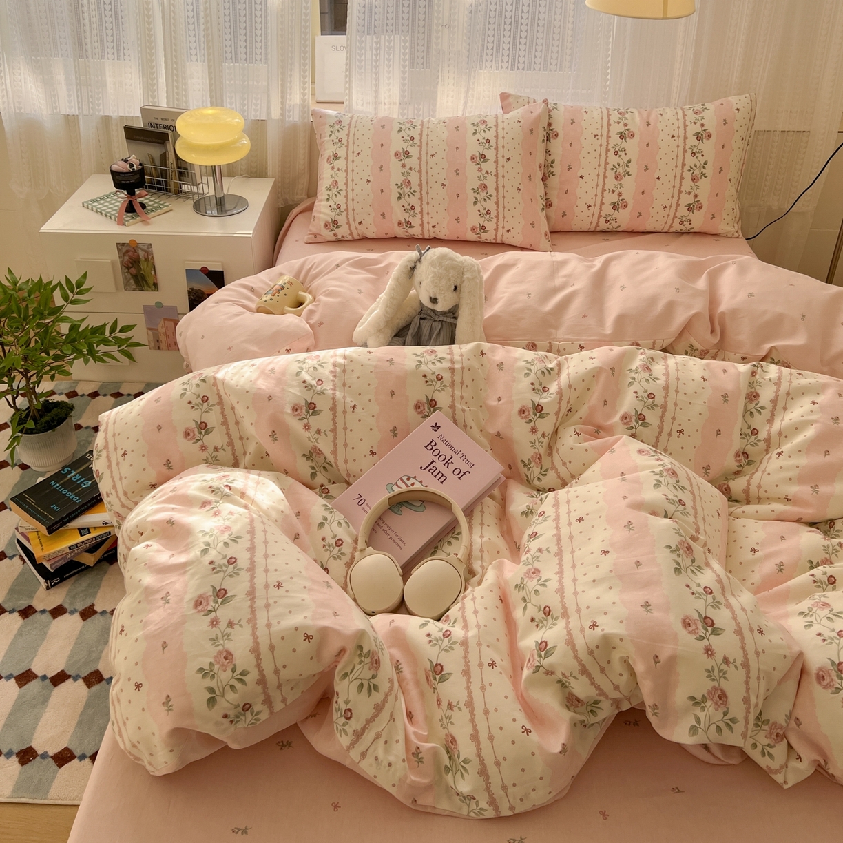 91家纺网 家纺一手货源 找家纺 漫时光 2026新款全棉纯棉印花四件套 知春