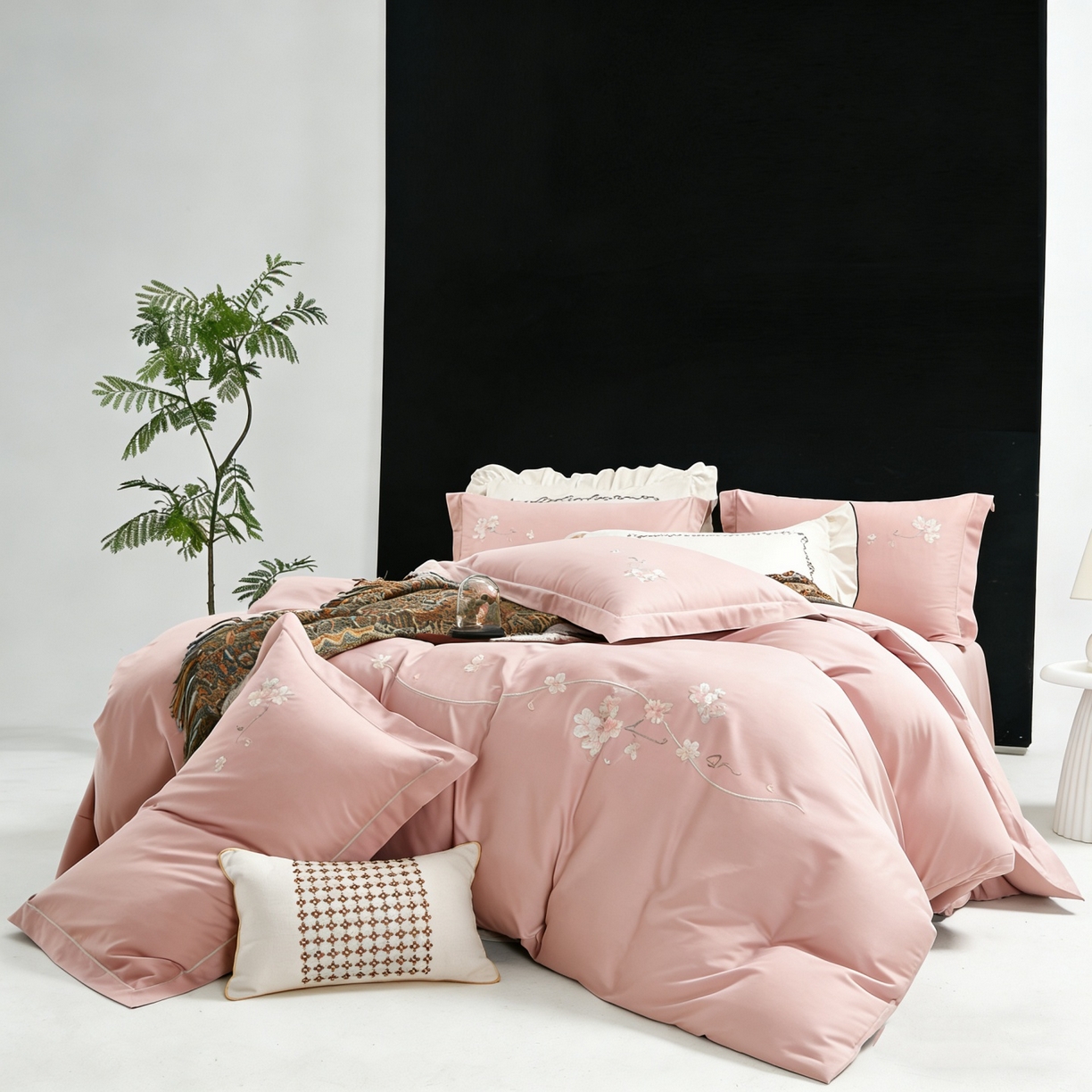 91家纺网 家纺一手货源 找家纺 （总）U品汇 2026全棉纯棉刺绣花四件套40支长绒棉100%棉礼盒包装