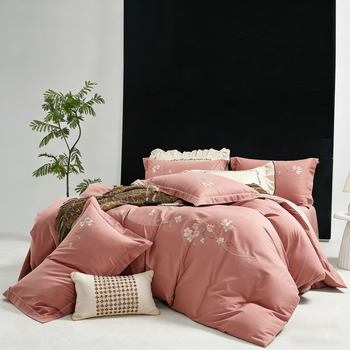 91家纺网 家纺一手货源 找家纺 （总）U品汇 2026全棉纯棉刺绣花四件套40支长绒棉100%棉礼盒包装