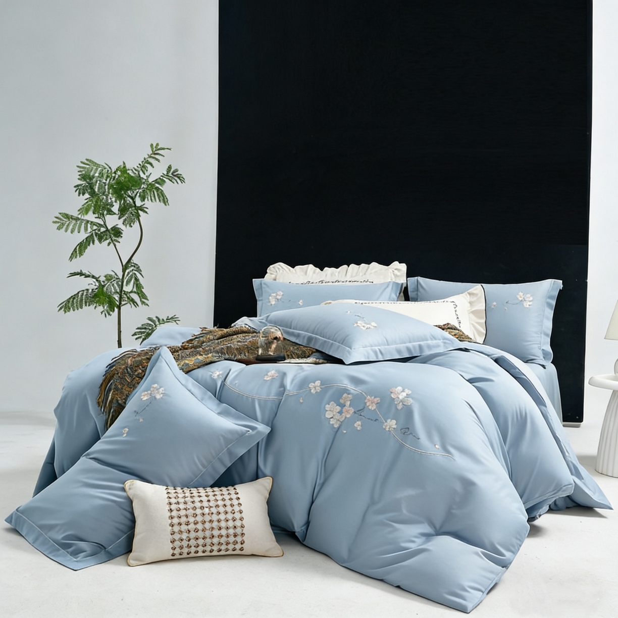 91家纺网 家纺一手货源 找家纺 （总）U品汇 2026全棉纯棉刺绣花四件套40支长绒棉100%棉礼盒包装