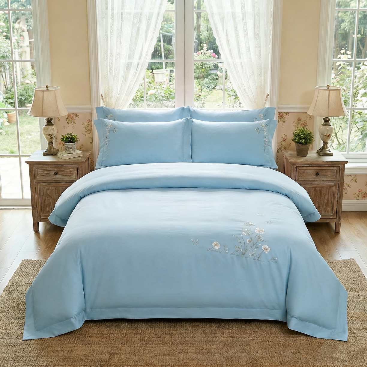 91家纺网 家纺一手货源 找家纺 （总）U品汇 2026全棉纯棉刺绣花四件套40支长绒棉100%棉礼盒包装