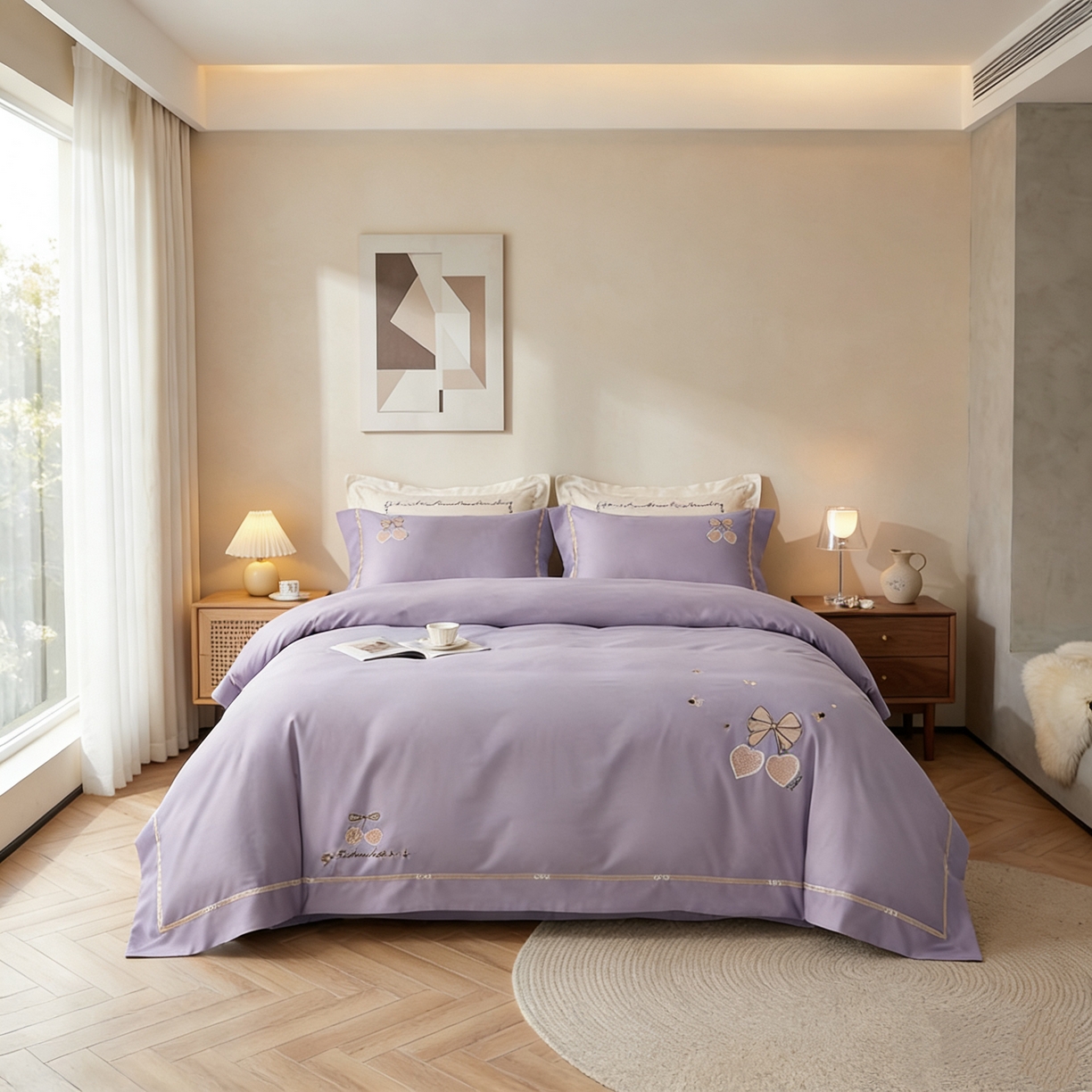 91家纺网 家纺一手货源 找家纺 （总）U品汇 2026全棉纯棉刺绣花四件套40支长绒棉100%棉礼盒包装