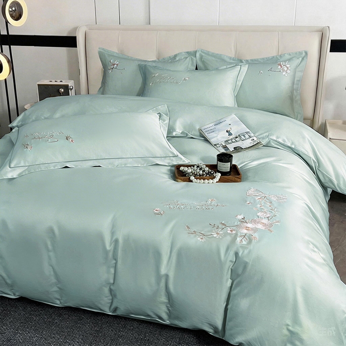 91家纺网 家纺一手货源 找家纺 （总）帛美家纺 2026新款全棉纯棉轻奢绣花四件套