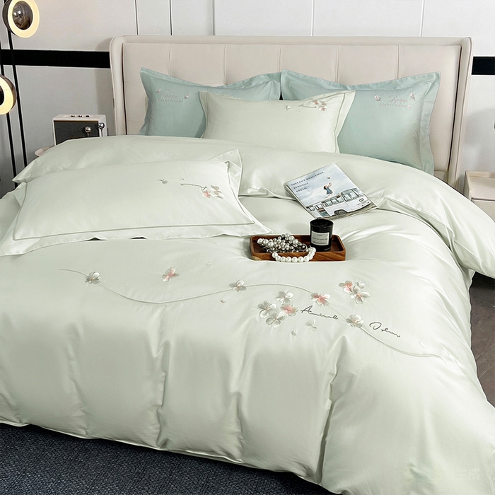 91家纺网 家纺一手货源 找家纺 （总）帛美家纺 2026新款全棉纯棉轻奢绣花四件套