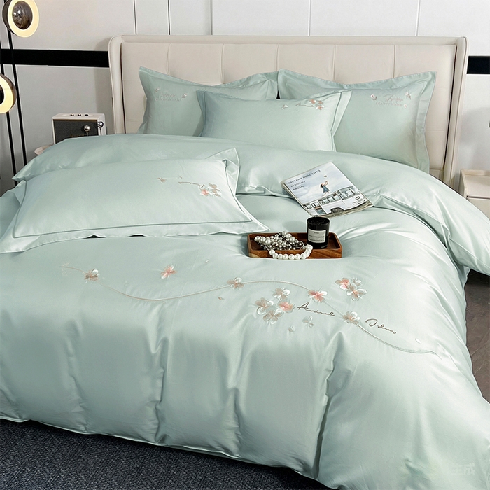 91家纺网 家纺一手货源 找家纺 （总）帛美家纺 2026新款全棉纯棉轻奢绣花四件套