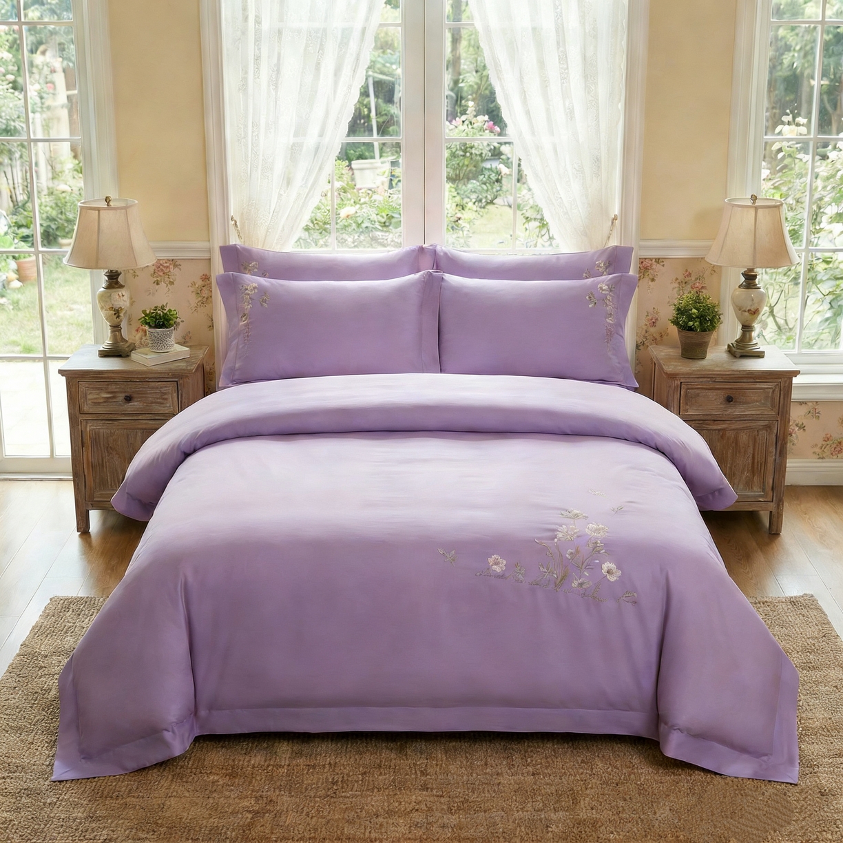 91家纺网 家纺一手货源 找家纺 （总）U品汇 2026全棉纯棉刺绣花四件套40支长绒棉100%棉礼盒包装