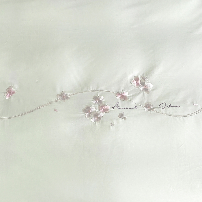 91家纺网 家纺一手货源 找家纺 帛美家纺 2026新款全棉纯棉轻奢绣花四件套 梦娜-嫩芽绿