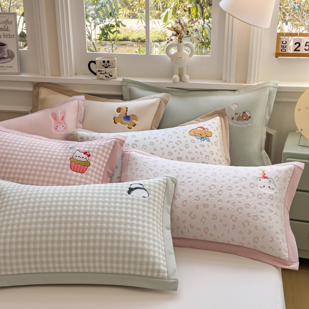 91家纺网 家纺一手货源 找家纺 席世家 2024新款熊猫宝贝系列全棉磨毛四件套 熊猫宝贝-奶昔白