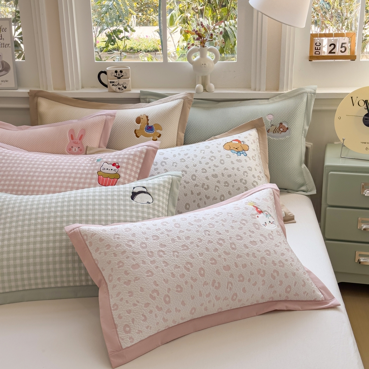 91家纺网 家纺一手货源 找家纺 （总）席世家 2026新款豆豆绣花枕套单枕套枕套单件