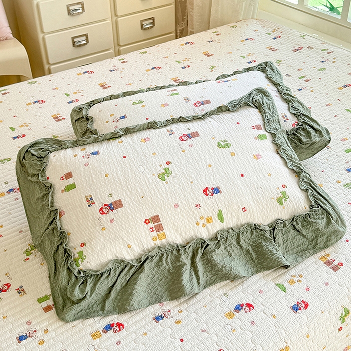 91家纺网 家纺一手货源 找家纺 （总）韩约家纺 2026新款法式大花边泡芙棉床盖款被套四件套