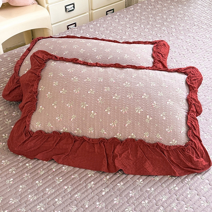 91家纺网 家纺一手货源 找家纺 韩约家纺 2026新款法式大花边泡芙棉床盖款被套四件套 花见喜