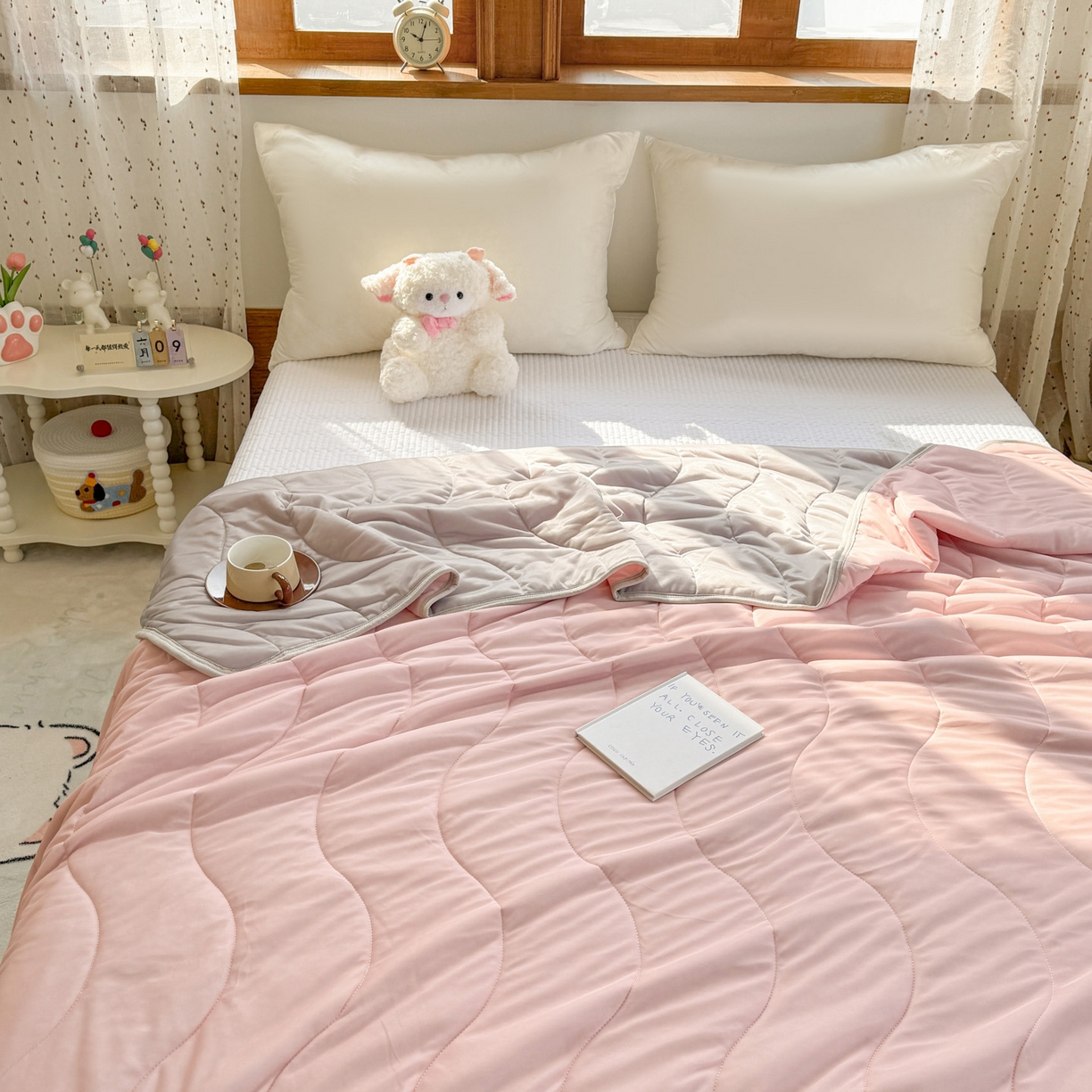 91家纺网 家纺一手货源 找家纺 （总）优雅星家纺 2026春夏新款绗缝冰激凌凉感丝夏被夏凉被空调被