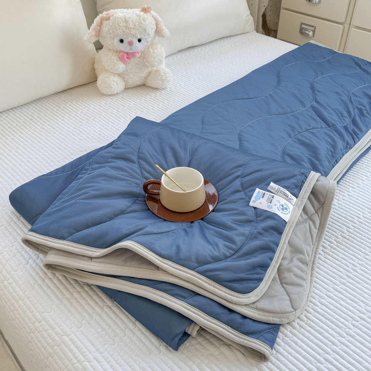 91家纺网 家纺一手货源 找家纺 （总）优雅星家纺 2026春夏新款绗缝冰激凌凉感丝夏被夏凉被空调被